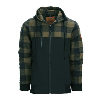 Fostex Softshell Jack met houthakkersdesign Groen