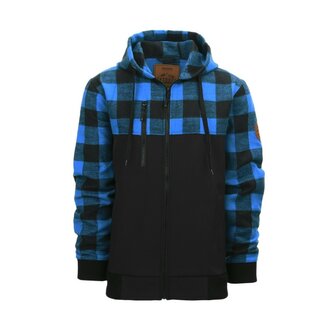 Fostex Softshell Jack met houthakkersdesign Blauw