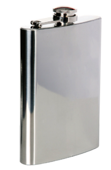 Zakfles 8 ounce chroom