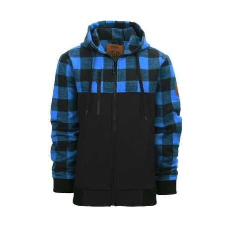 Fostex Softshell Jack met houthakkersdesign Blauw